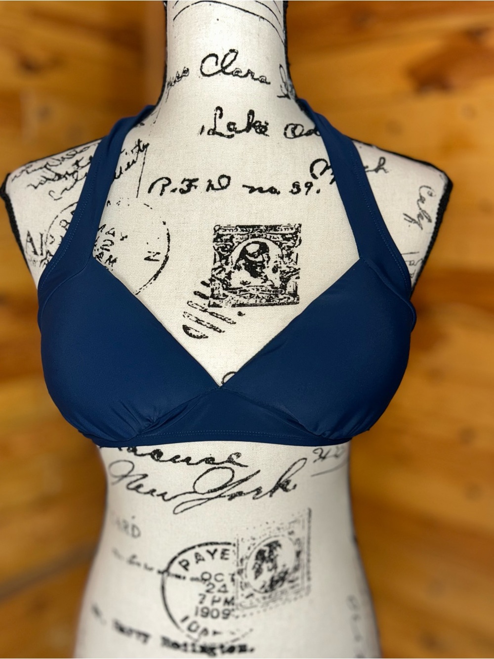 Women’s Navy Blue Halter Swim Top
